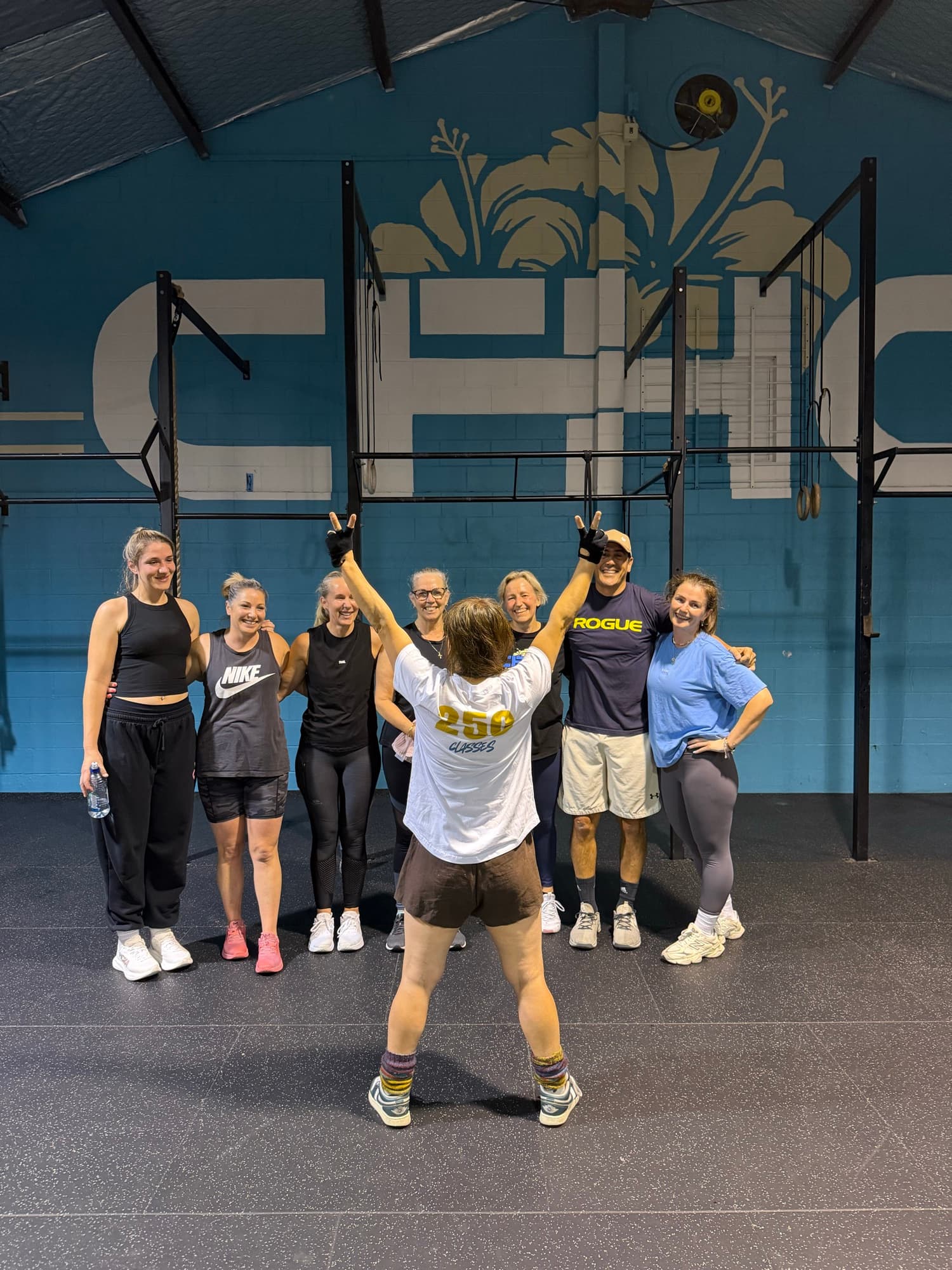 Members of CrossFit Hibiscus Coast celebrating together after a workout